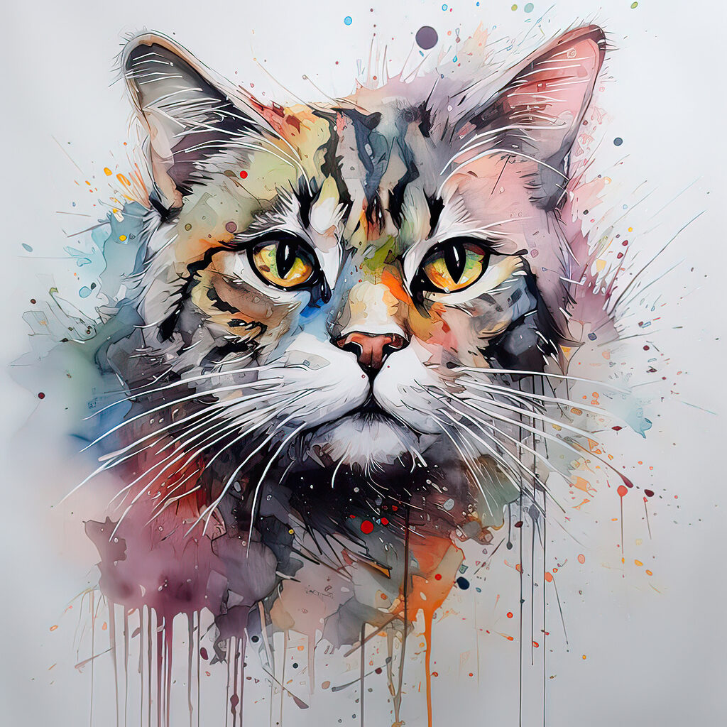 Painting of a cat Painting of a cat