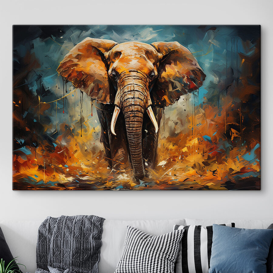 Tablouri Un elefant cu colți și murdărie