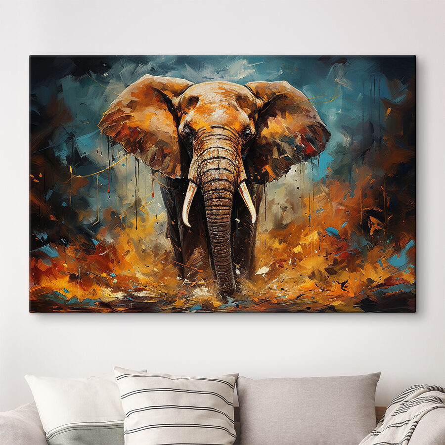 Tablouri Un elefant cu colți și murdărie - imagine 3
