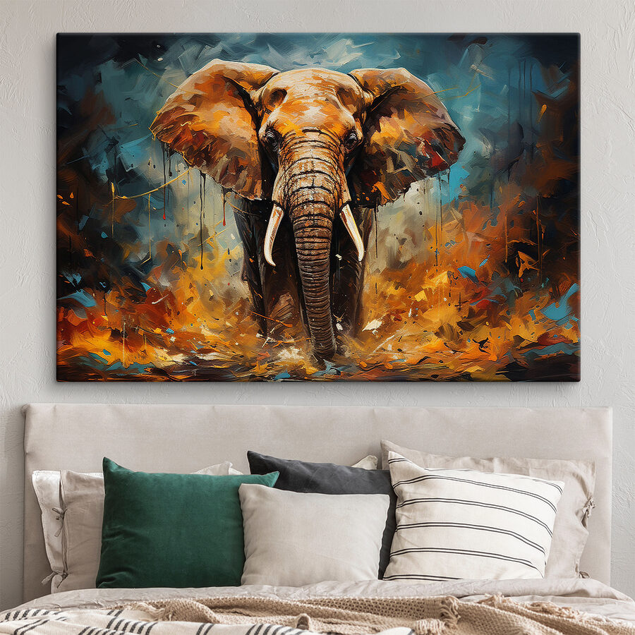 Tablouri Un elefant cu colți și murdărie - imagine 4