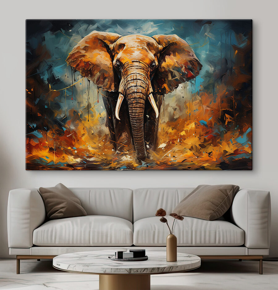 Tablouri Un elefant cu colți și murdărie - imagine 5