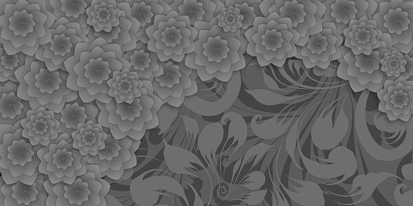 Design floral gri și alb Design floral gri și alb