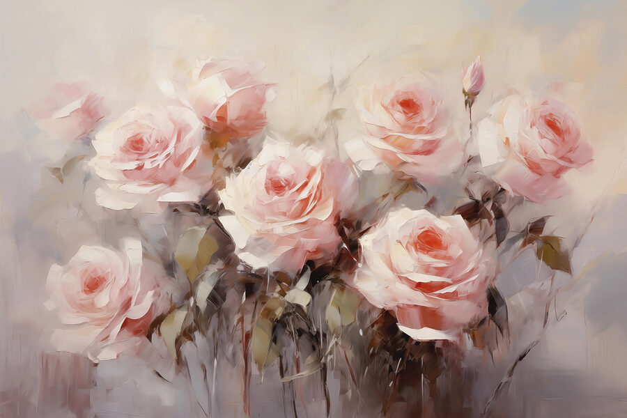 Pictura de trandafiri roz