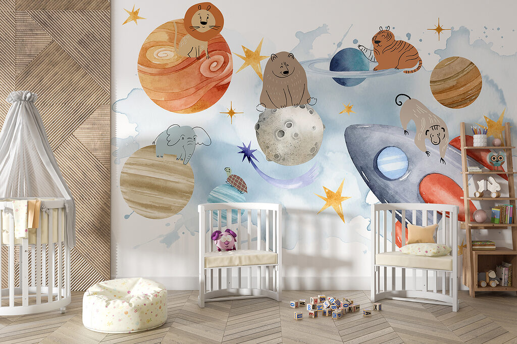 Group of animals in space