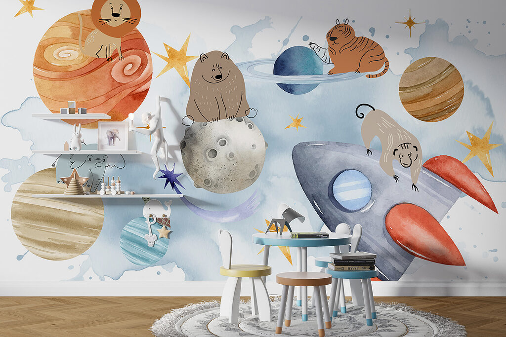 Group of animals in space