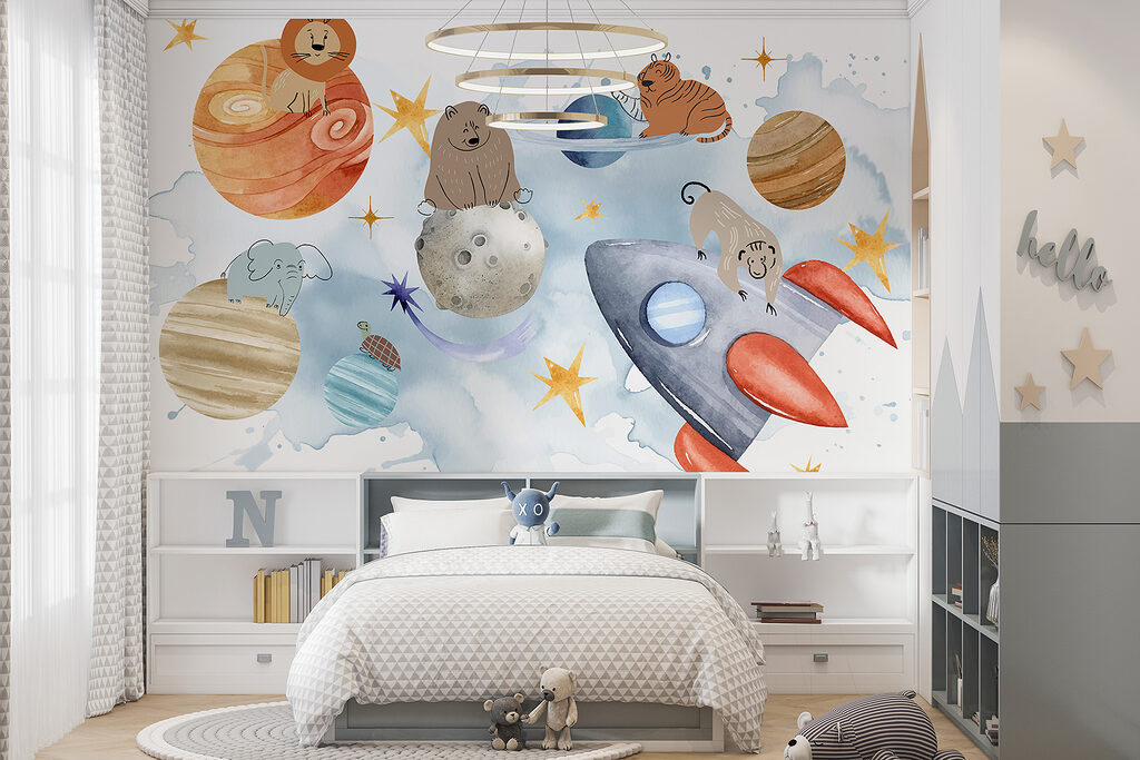 Group of animals in space
