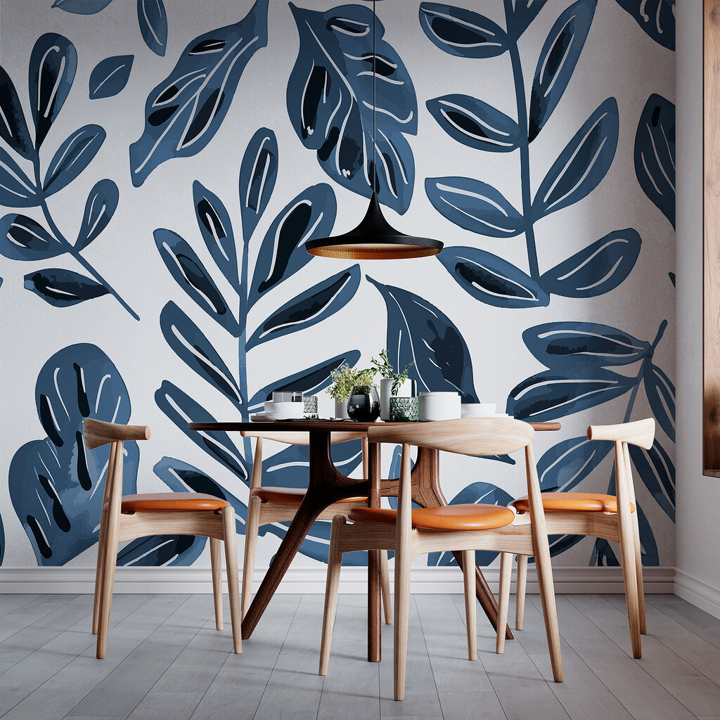 Pattern of blue leaves Pattern of blue leaves