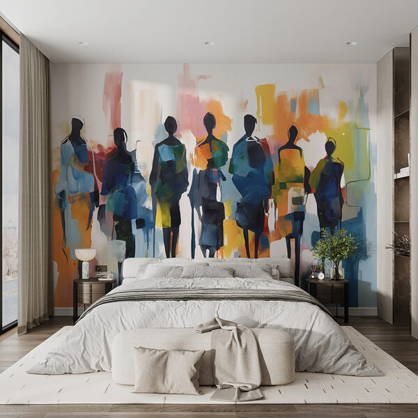 Fototapet Grup de oameni pe jos