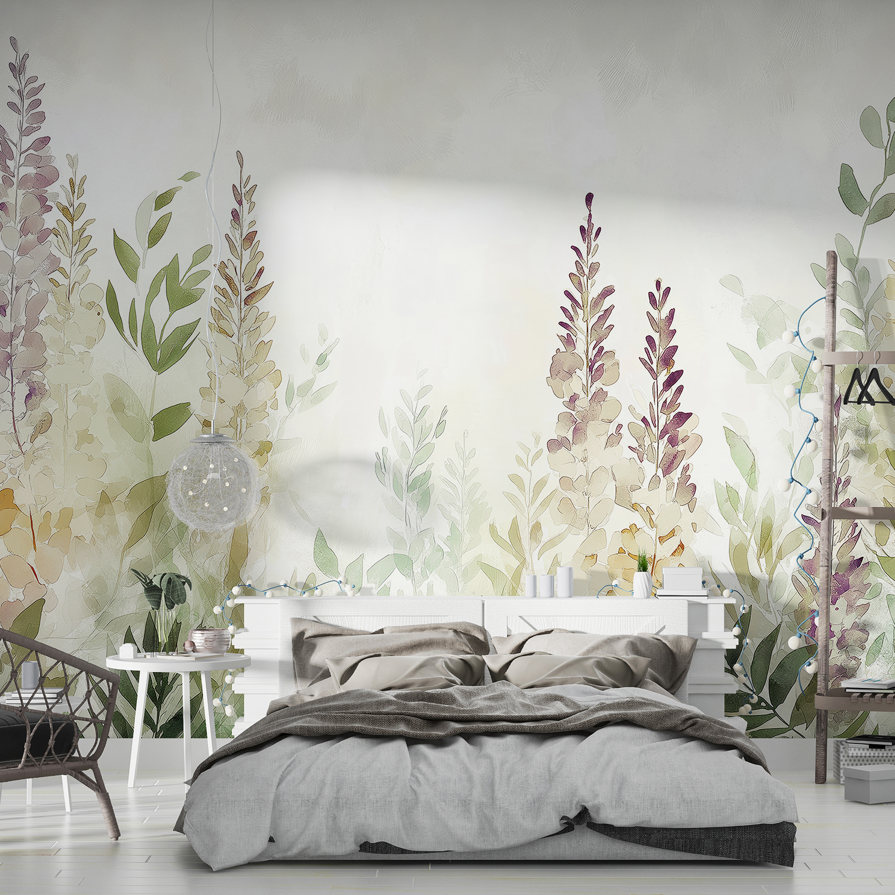 Painting of flowers and leaves Painting of flowers and leaves