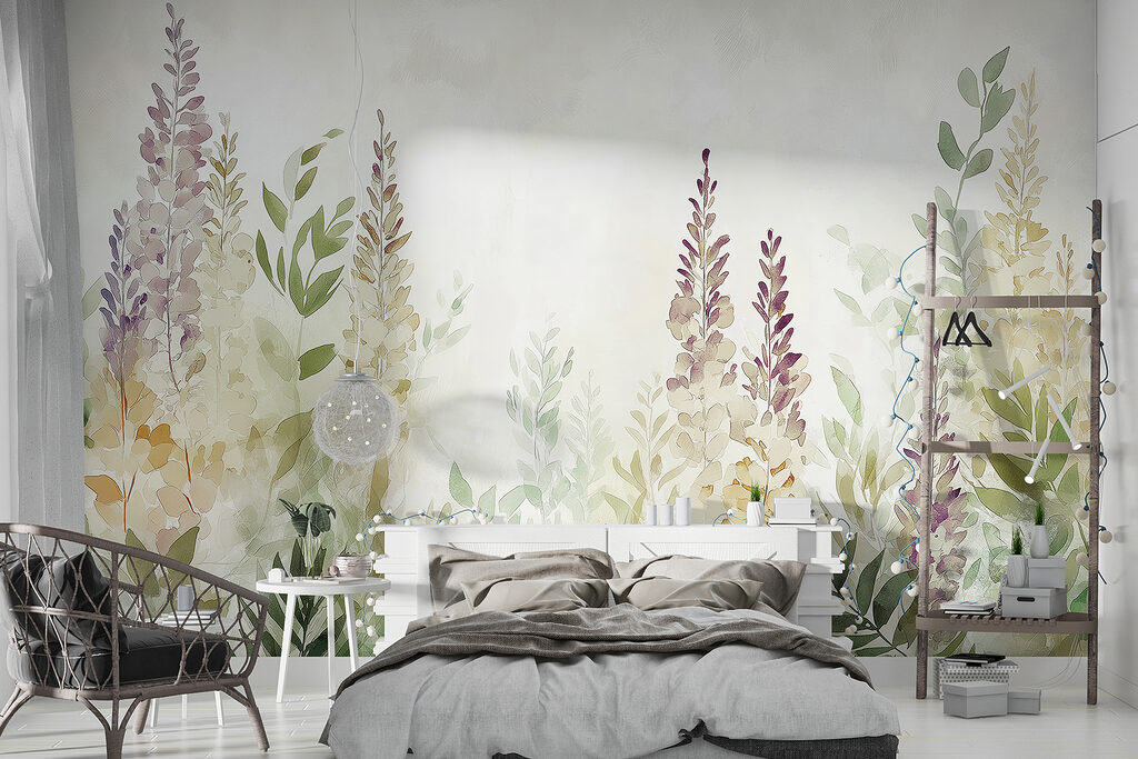 Painting of flowers and leaves Painting of flowers and leaves