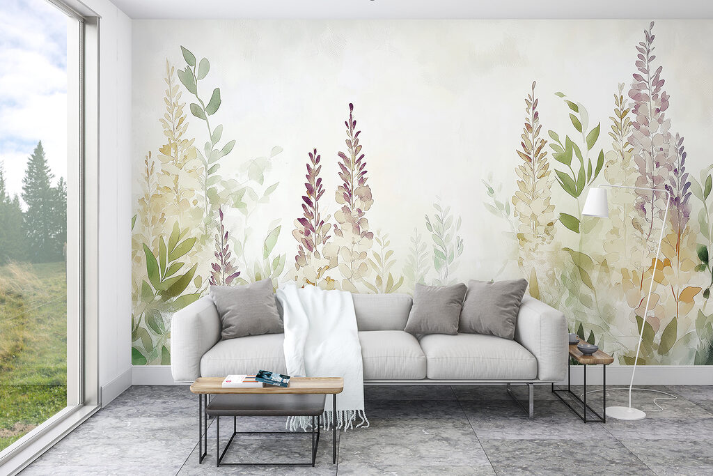 Painting of flowers and leaves Painting of flowers and leaves