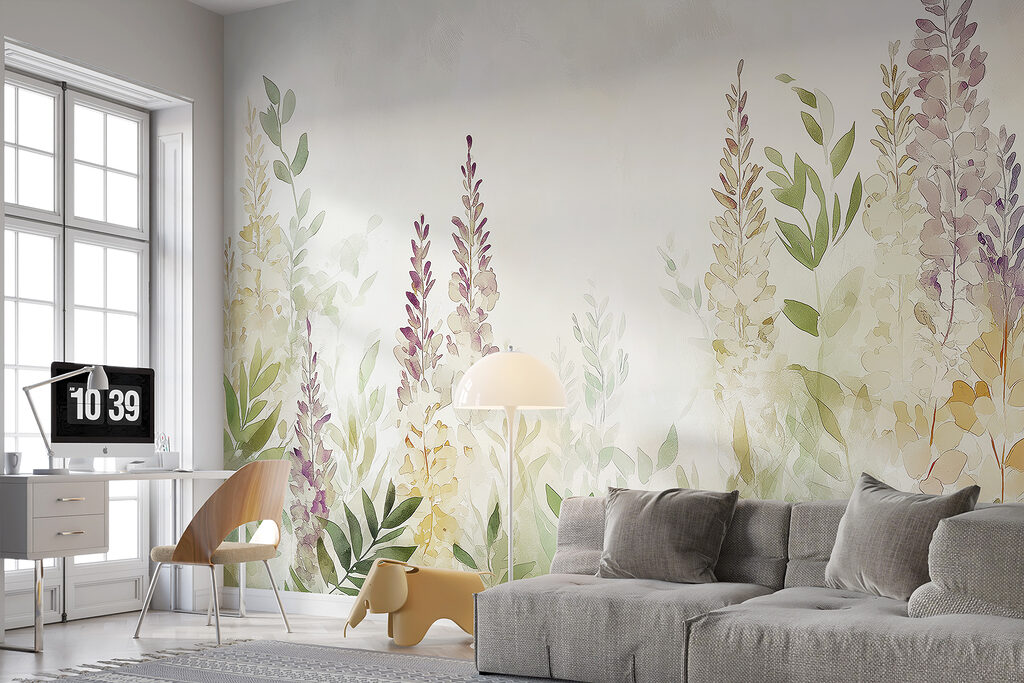 Painting of flowers and leaves Painting of flowers and leaves