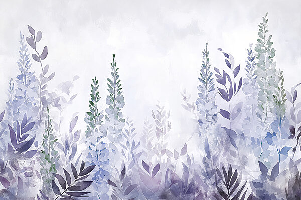 Painting of plants with leaves