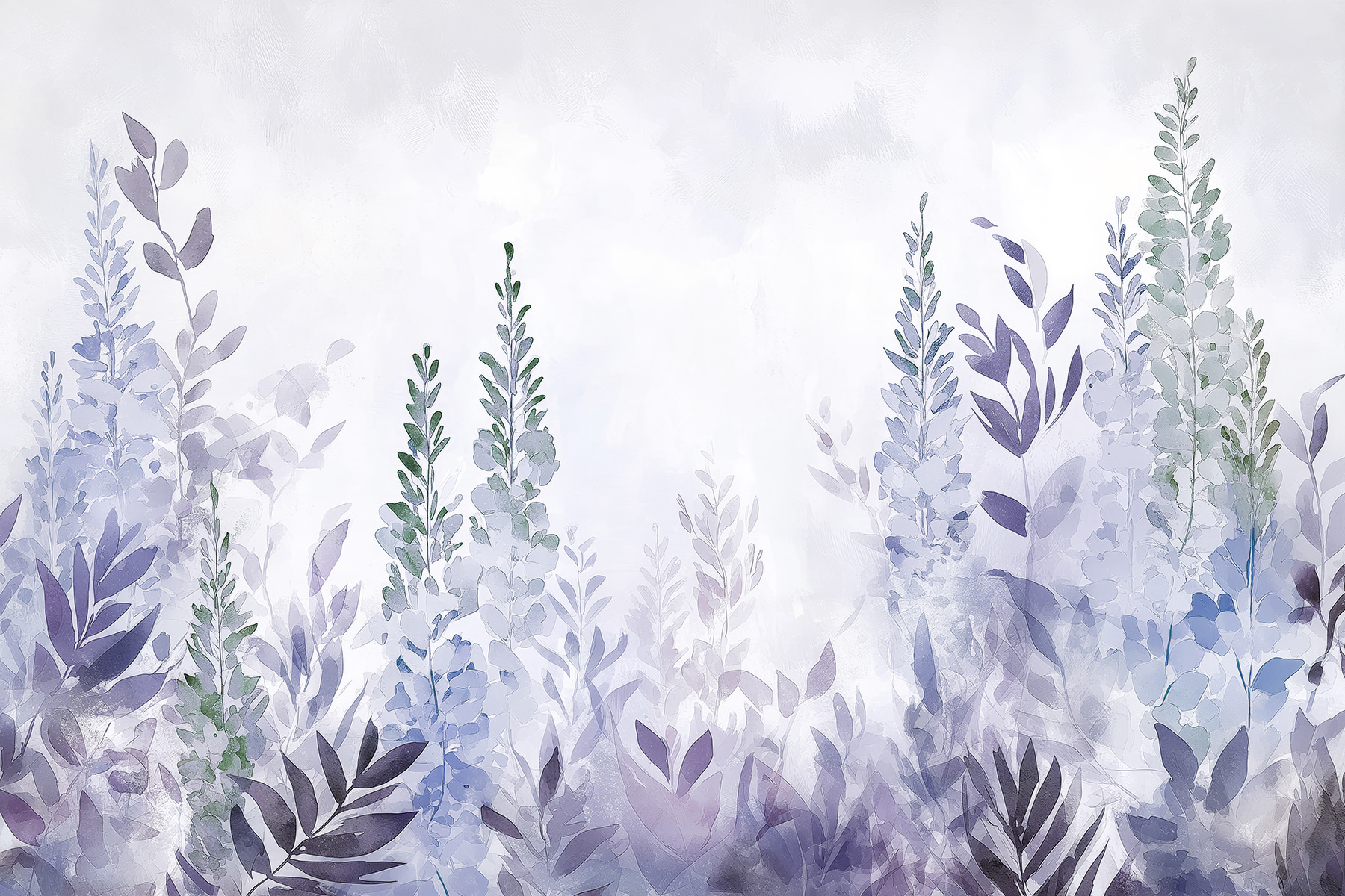 Painting of plants with leaves