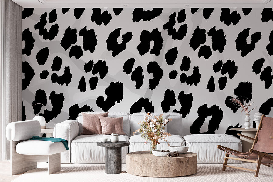 Close up de o piele de animal alb-negru