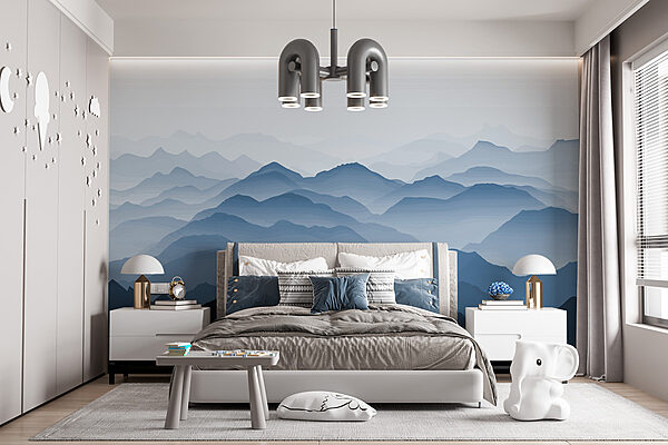 Mountain range with fog