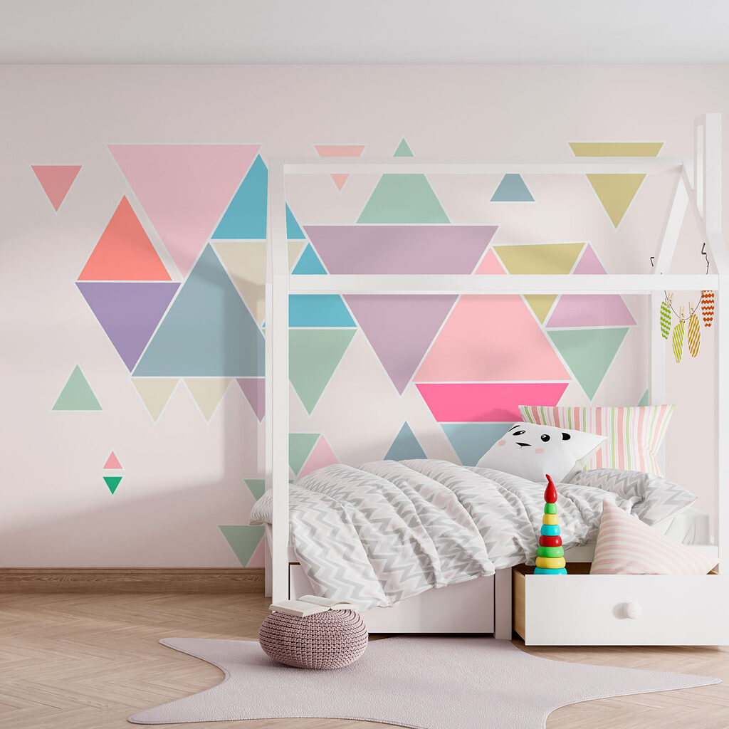 Group of triangles in different colors