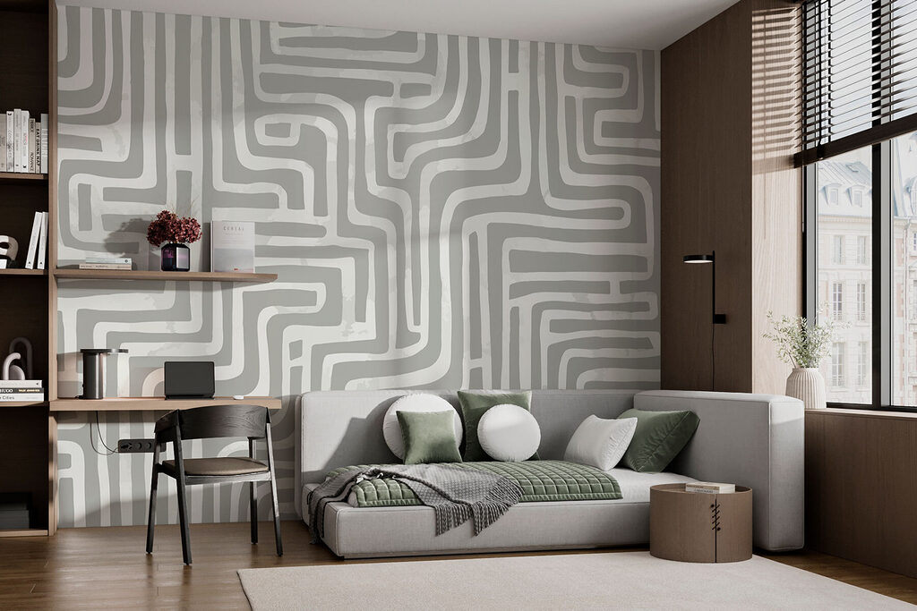 Grey and white maze