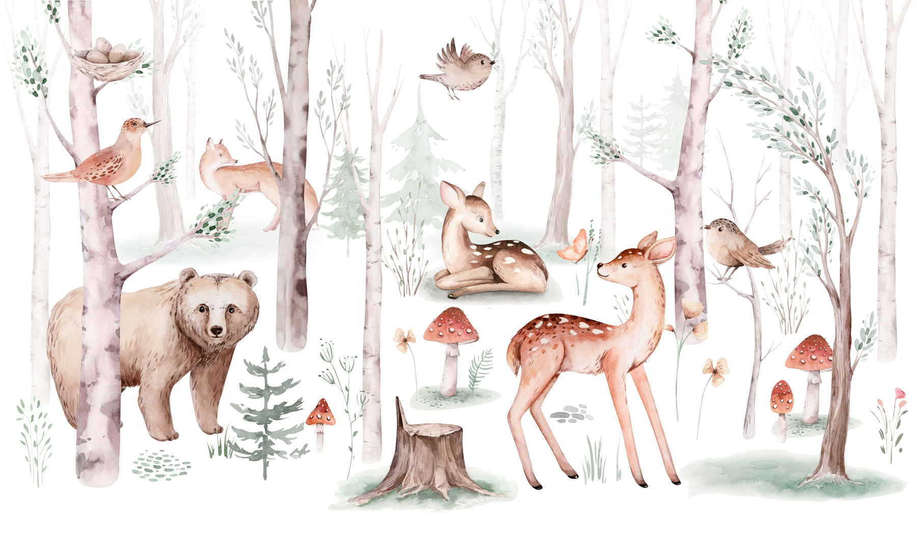 Group of animals in the woods