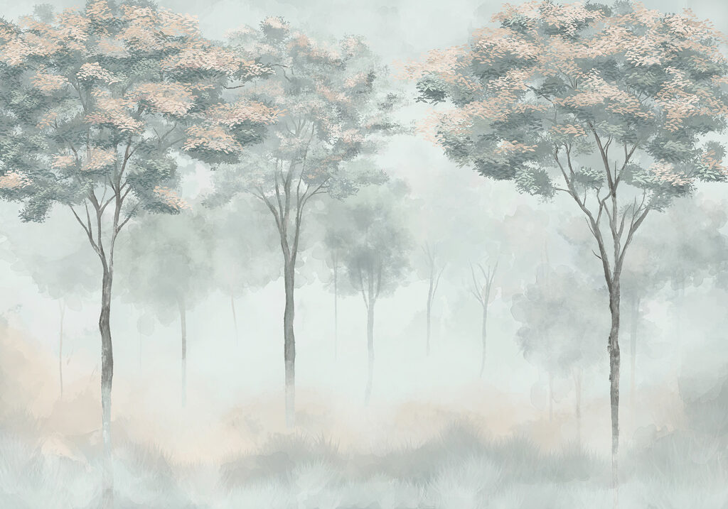 Group of trees in fog