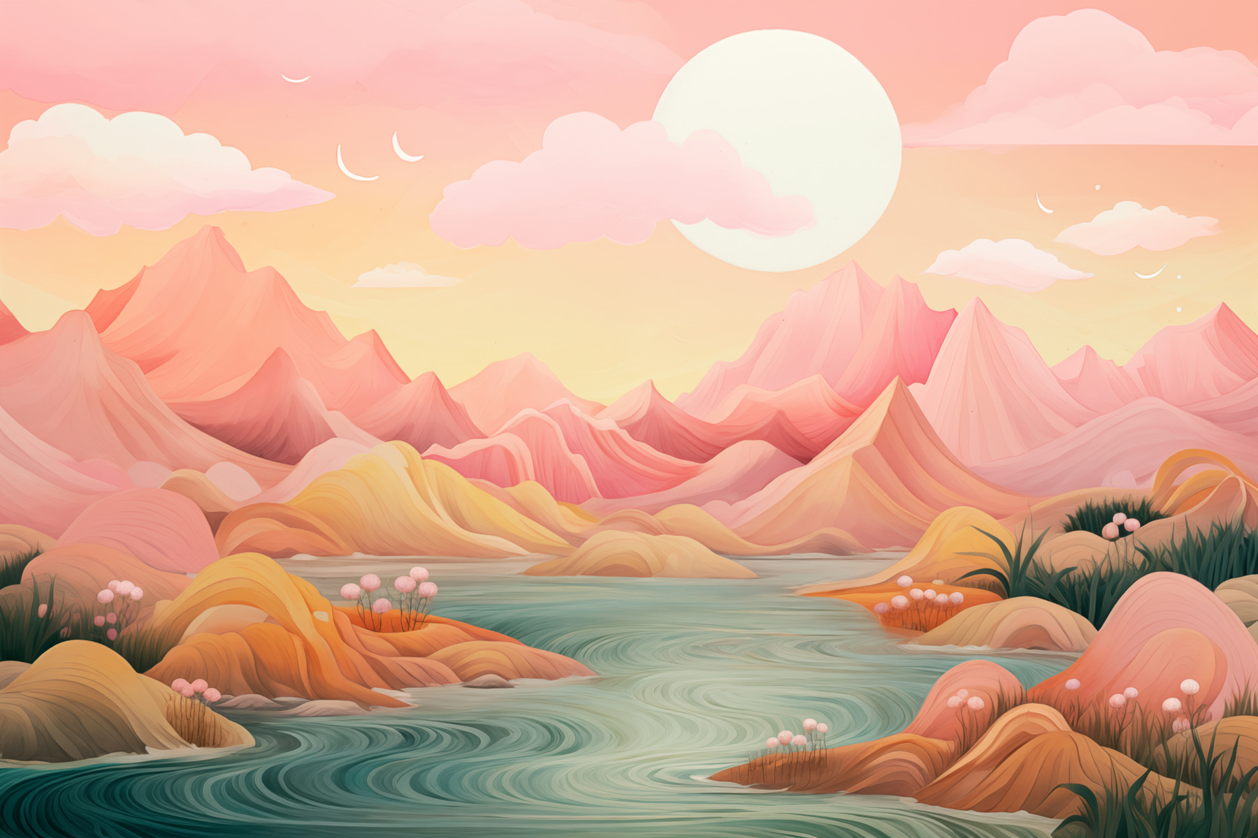 River running through a valley