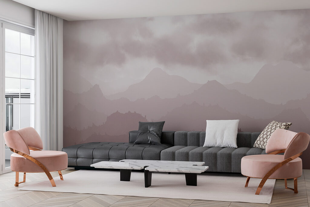 Foggy mountain range