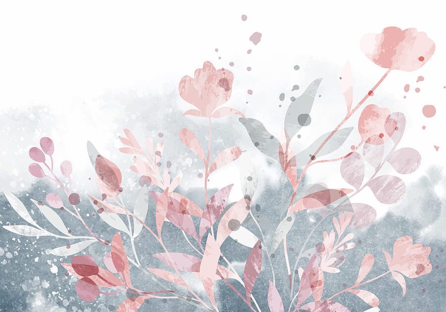 Design floral roz și gri