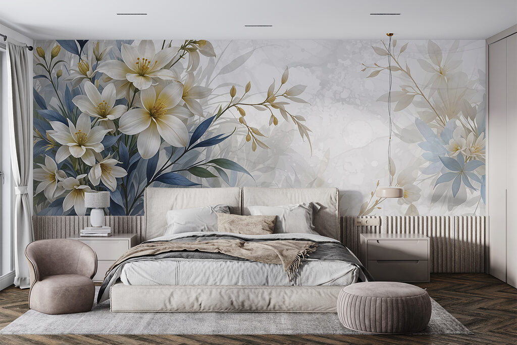 Painting of flowers and leaves Painting of flowers and leaves