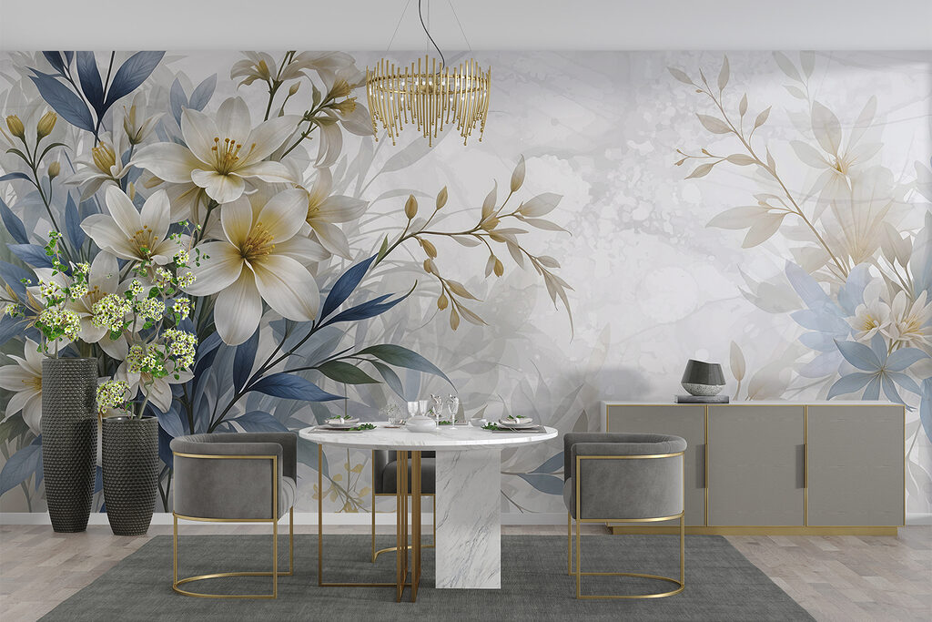 Painting of flowers and leaves Painting of flowers and leaves