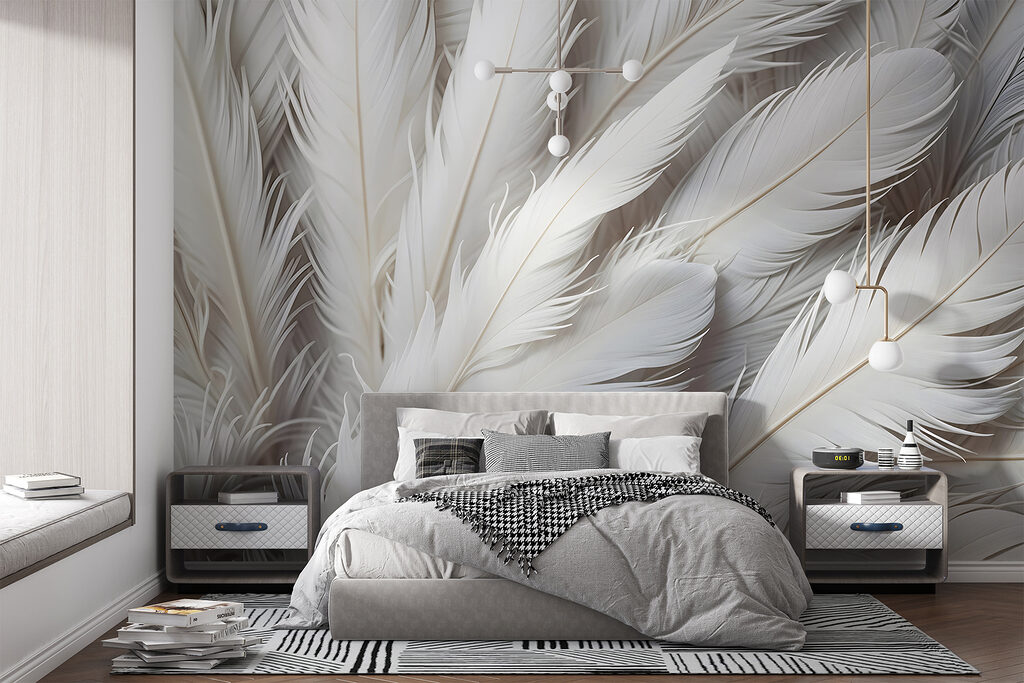 Group of white feathers