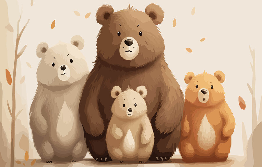 Fototapet Grup de urși care stau împreună - imagine 4
