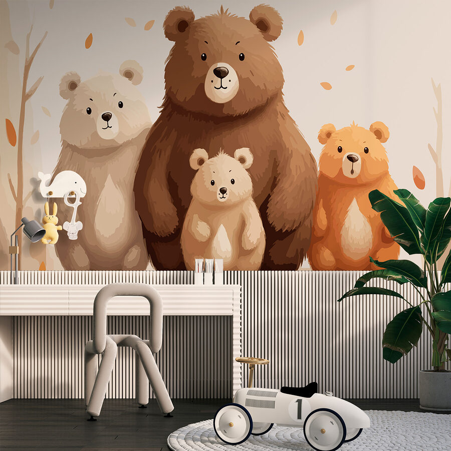 Fototapet Grup de urși care stau împreună