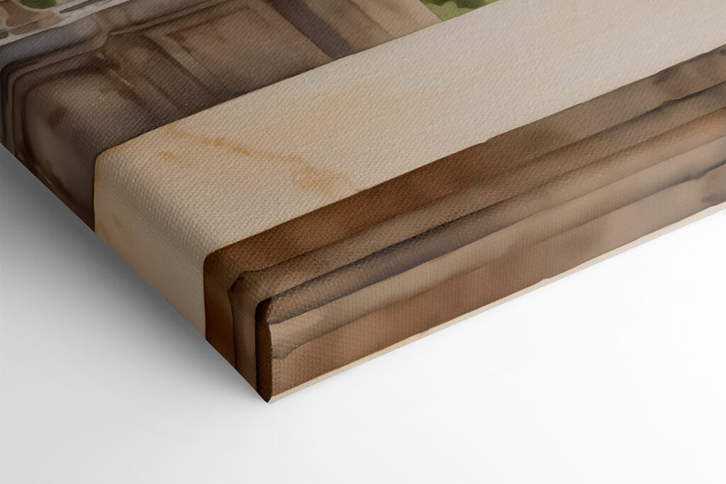 Painting of a white flower pot with white flowers Painting of a white flower pot with white flowers