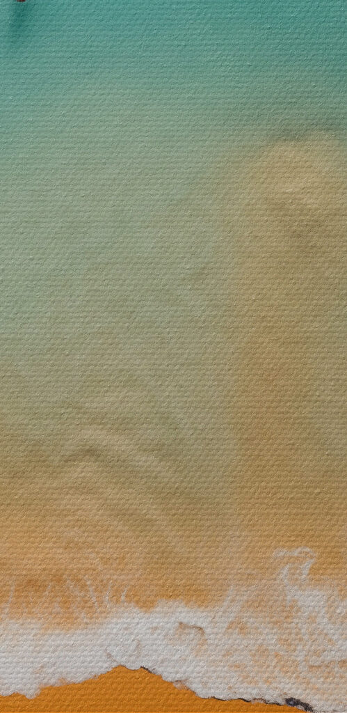 Group of people on a beach with umbrellas