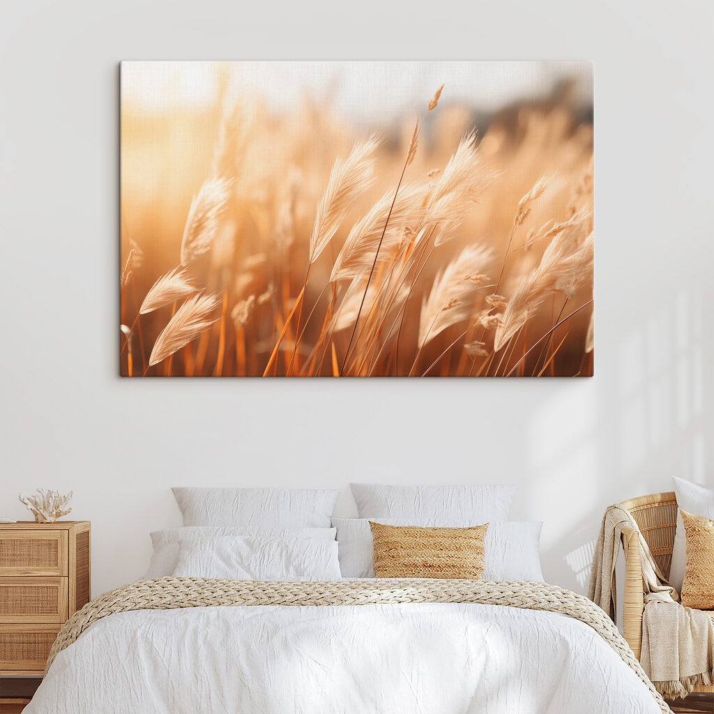 Warm sunlight on swaying grasses