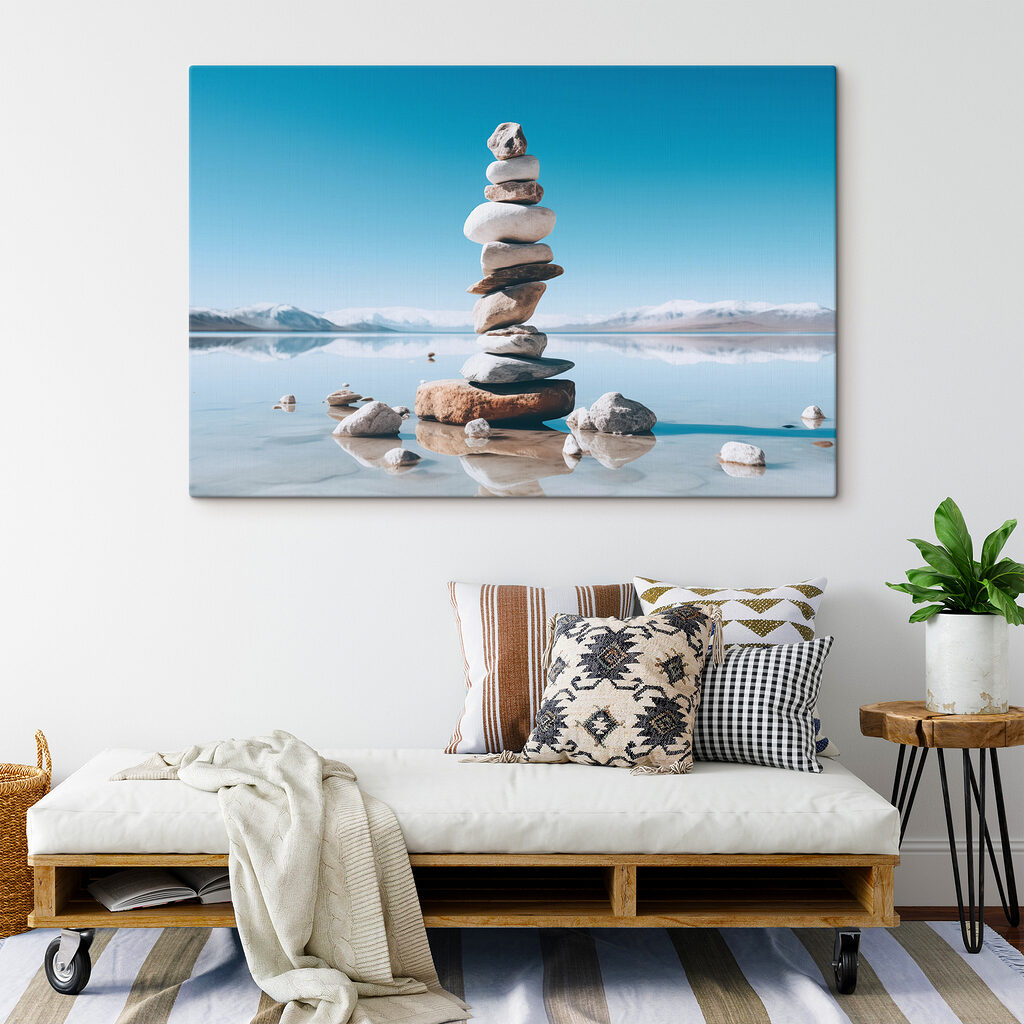 Stack of rocks in water
