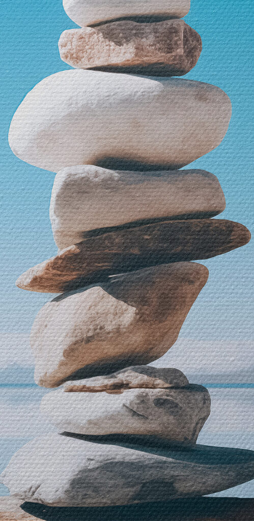 Stack of rocks in water