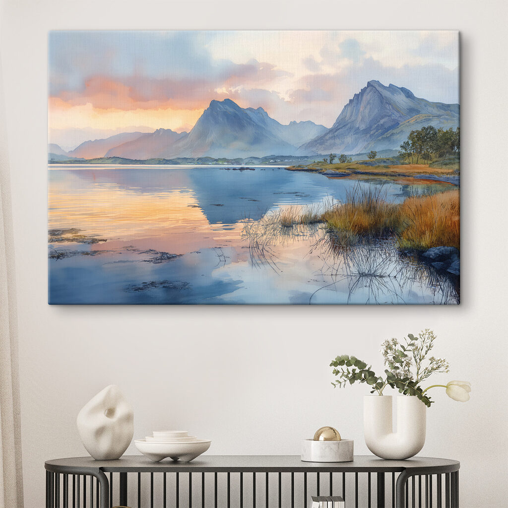 Water with mountains in the background