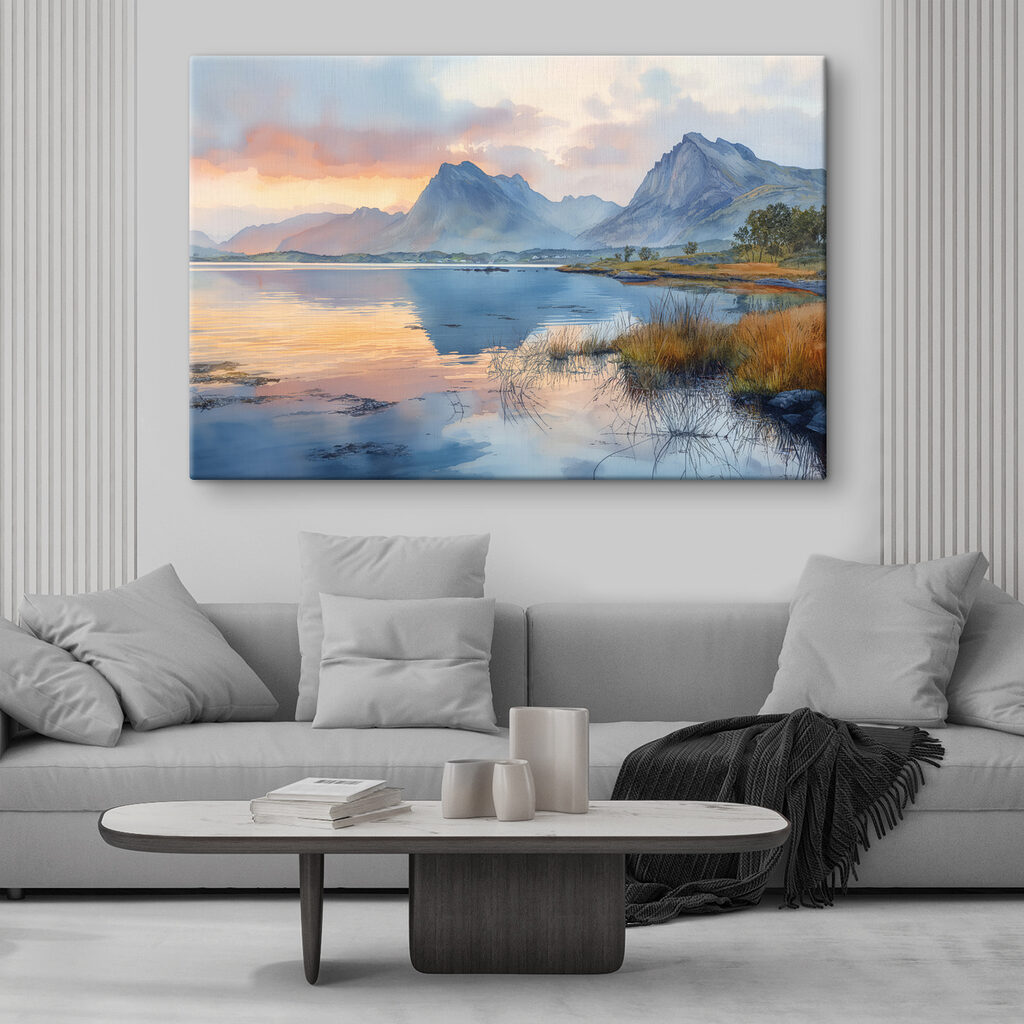 Water with mountains in the background