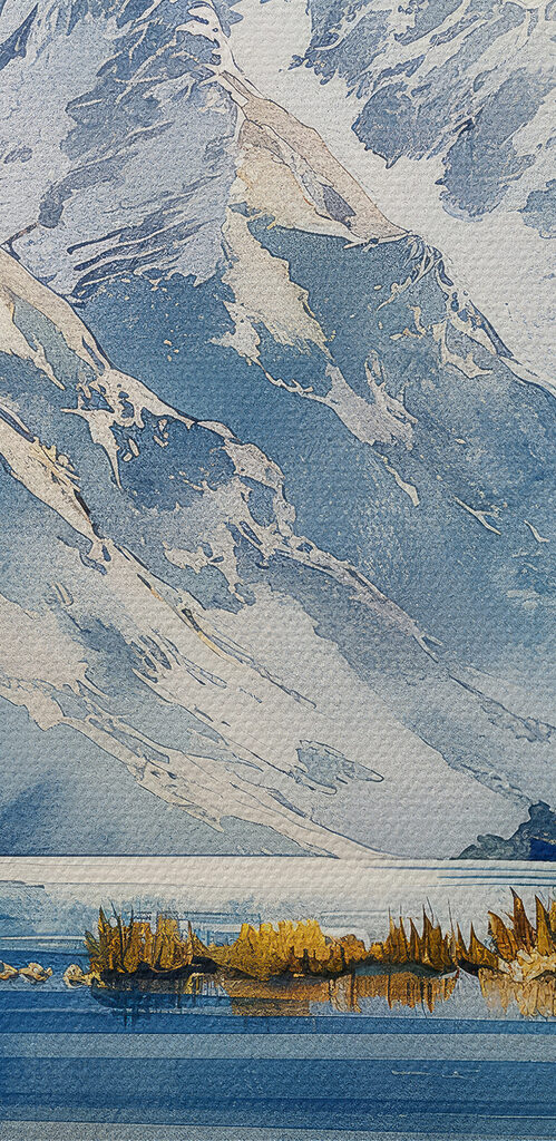 Water with mountains in the background