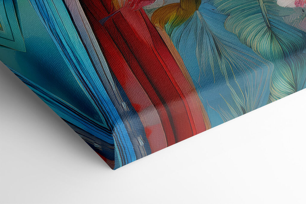 Colorful parrot on a floral background