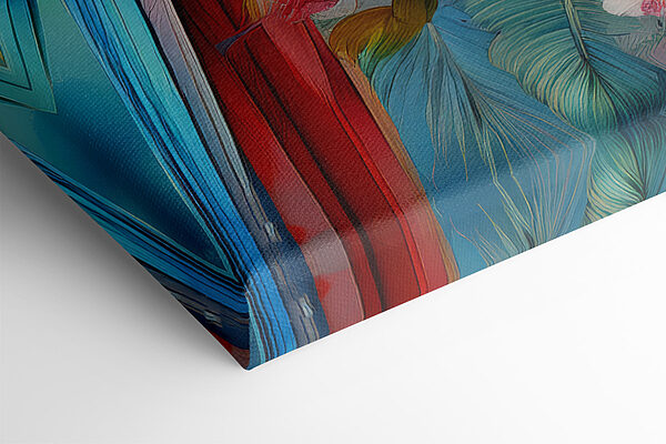 Colorful parrot on a floral background