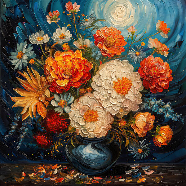 Pictura de flori într-o vază Pictura de flori într-o vază