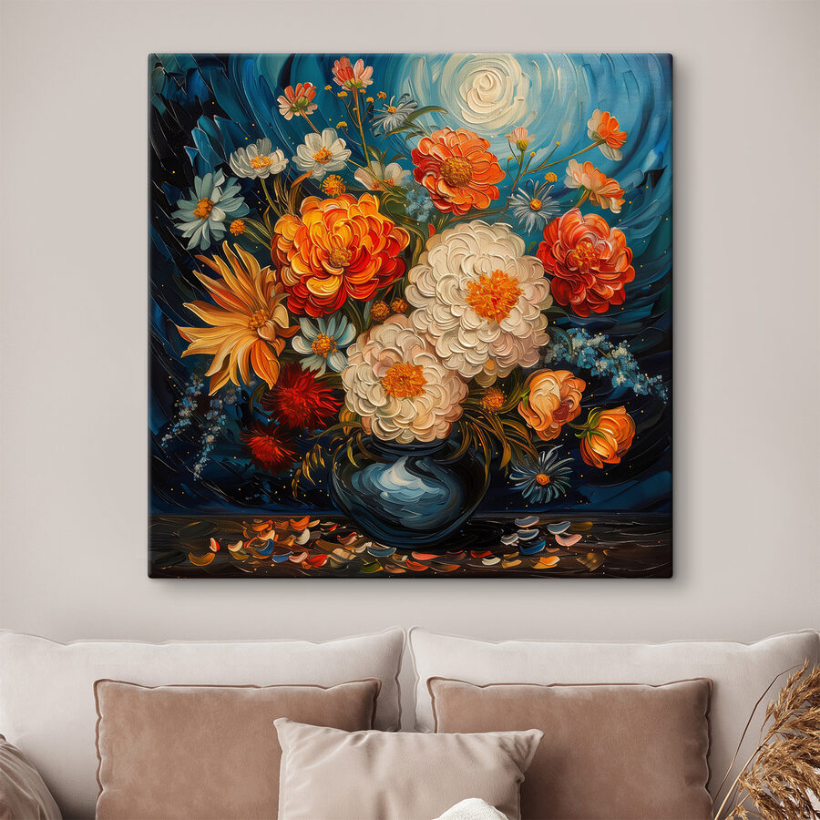 Pictura de flori într-o vază