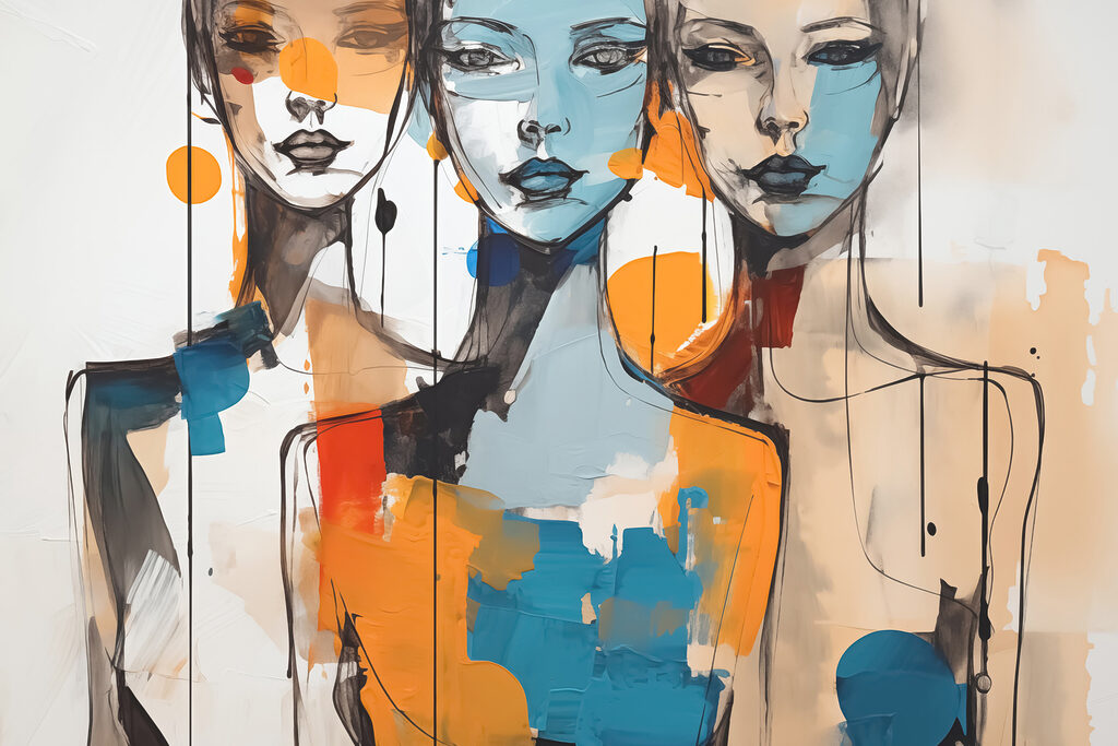 Painting of women's faces Painting of women's faces