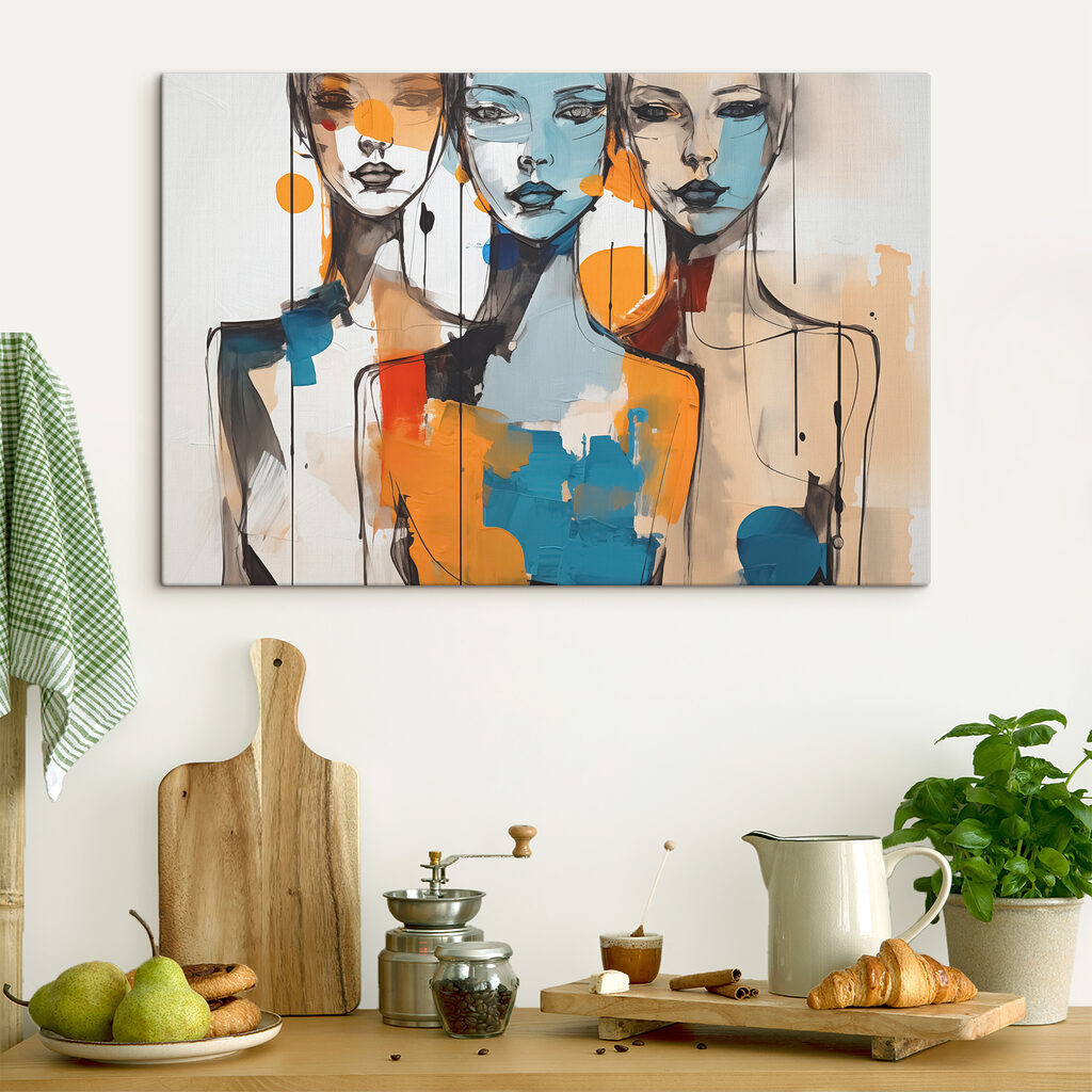 Painting of women's faces Painting of women's faces