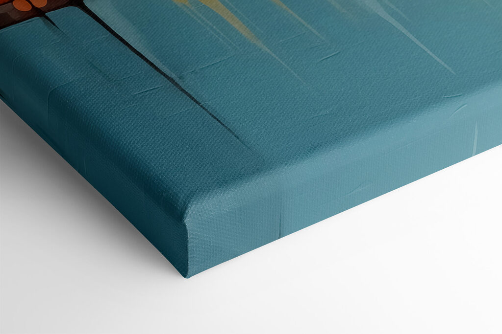 Painting of houses and trees