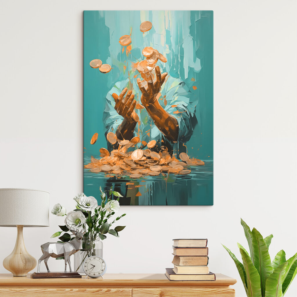 Person throwing coins into the air Person throwing coins into the air