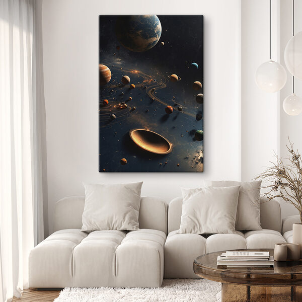 Planete în spațiu cu planete și stele Planete în spațiu cu planete și stele