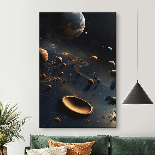 Planete în spațiu cu planete și stele Planete în spațiu cu planete și stele